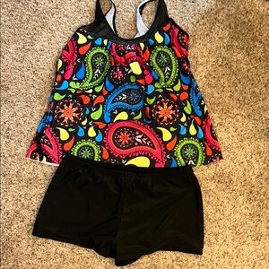 Colorful Paisley Tankini Set